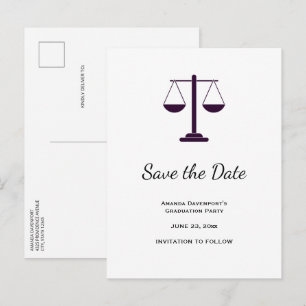 Scales of Justice Legal Services Symbol Graduation Announcement Postcard
