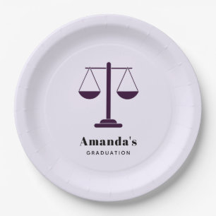 Scales of Justice Legal Services Symbol Graduation Paper Plate