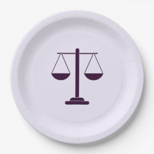 Scales of Justice Legal Services Symbol Graduation Paper Plate