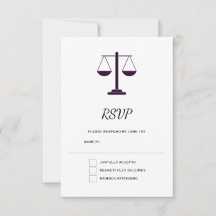 Scales of Justice Legal Services Symbol Graduation RSVP Card