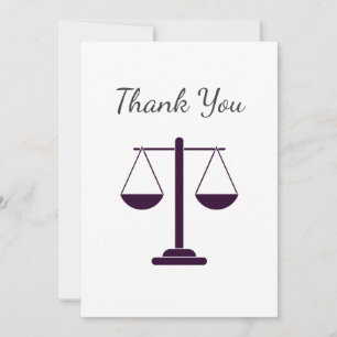 Scales of Justice Legal Services Symbol Job Thank You Card