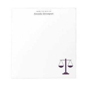 Scales of Justice Legal Services Symbol Notepad