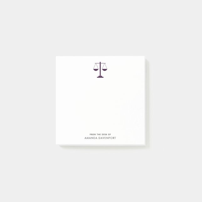 Scales of Justice Legal Services Symbol Post-it Notes (Front)