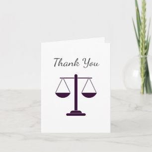Scales of Justice Legal Services Symbol Thank You Card