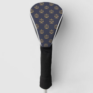 Scales of Justice on a Navy background Golf Head Cover