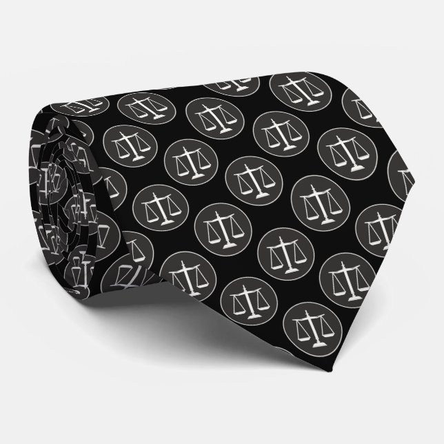 Scales of Justice pattern | Lawyer Tie (Rolled)
