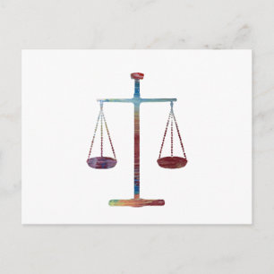 Scales of justice postcard