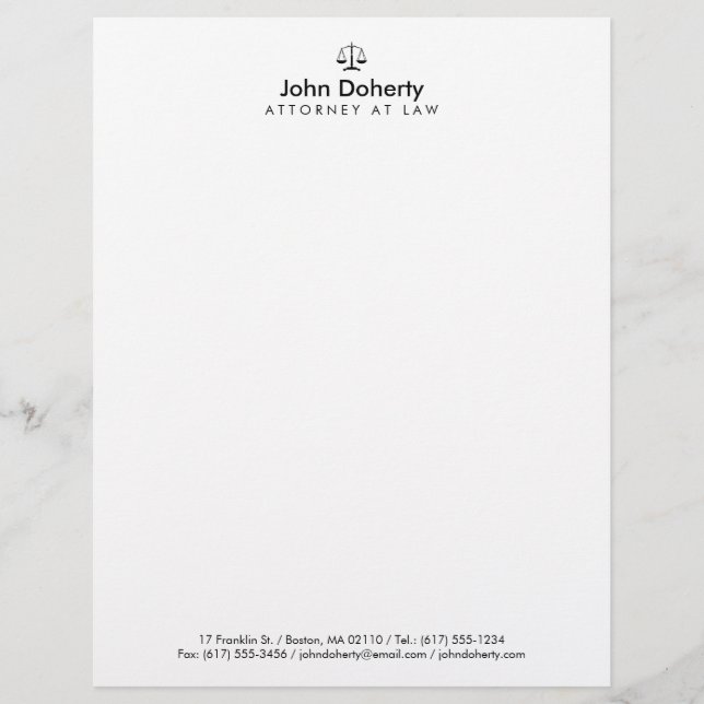 Scales of Justice | Professional Custom Letterhead (Front)