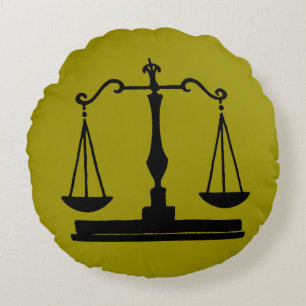 Scales Of Justice Round Cushion