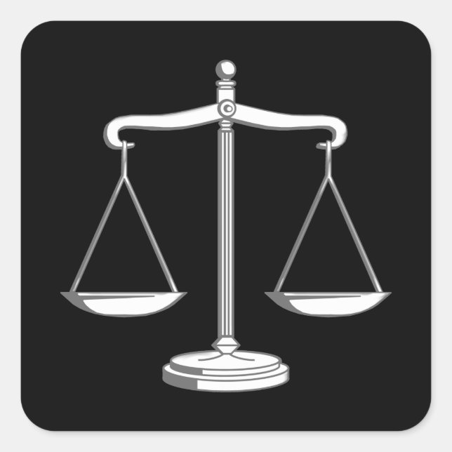 Scales of Justice Square Sticker (Front)