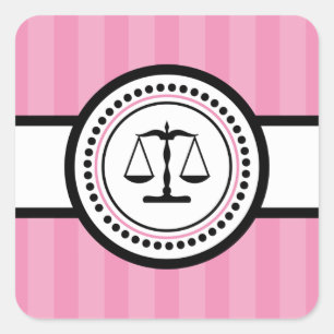 Scales Of Justice Stripes Label (Pink)