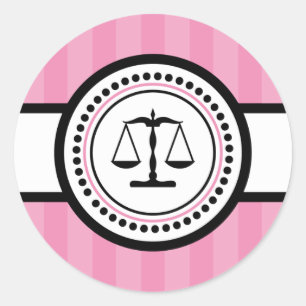 Scales Of Justice Stripes Label (Pink)