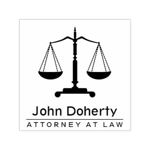 Scales of Justice Symbol   Personalizable Self-inking Stamp