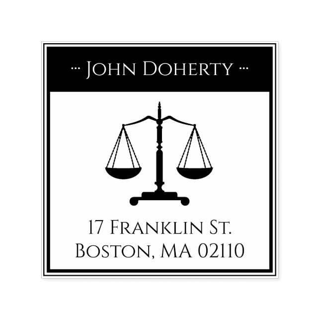 Scales of Justice Symbol | return address Self-inking Stamp (Design)