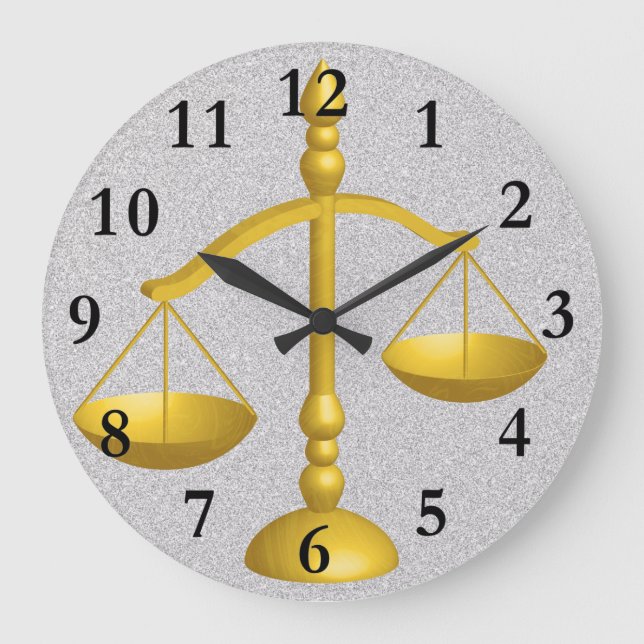 SCALES OF LAW AND JUSTICE LARGE CLOCK (Front)
