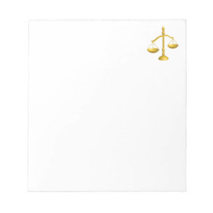SCALES OF LAW AND JUSTICE NOTEPAD