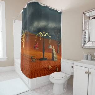 Scales of Truth – Surreal Desert Symbolism Shower Curtain