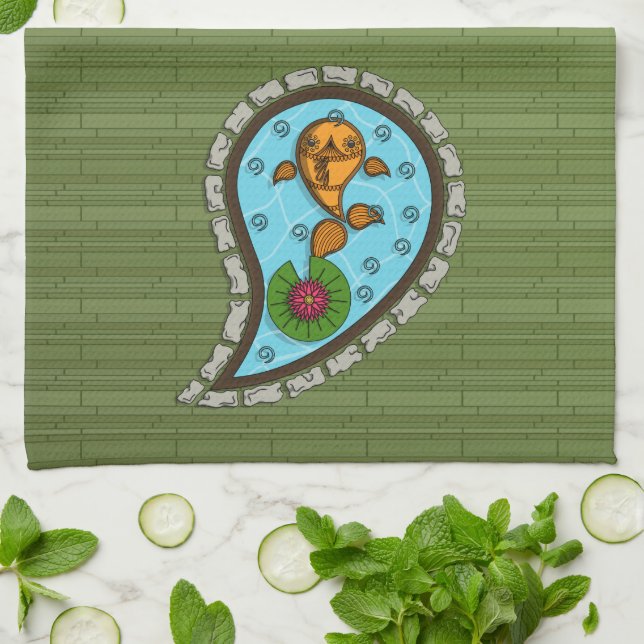 Scales the Goldfish Hand Towel (Folded)
