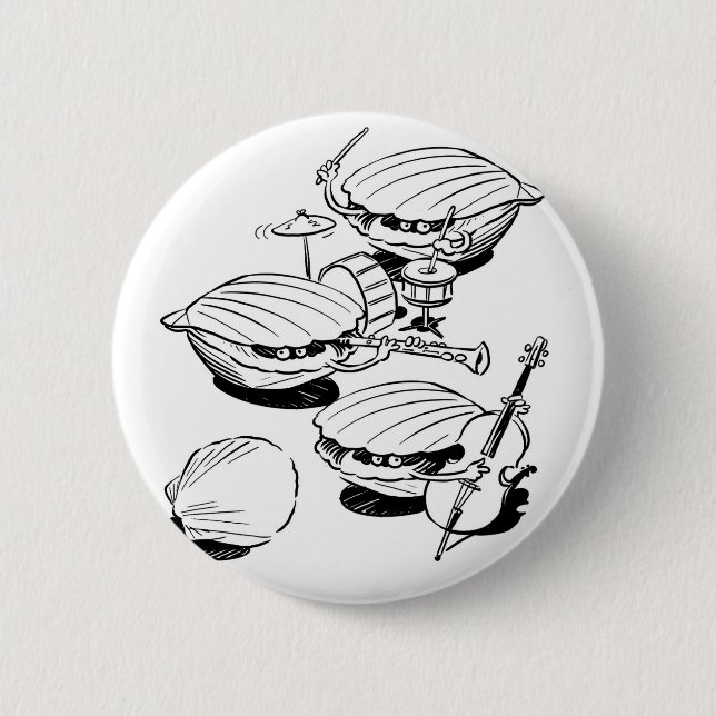 Scallop Band 6 Cm Round Badge (Front)