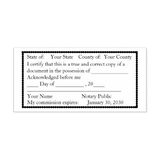 Scallop Bordered Notary Public Copy Stamp