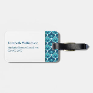 Scallop Floral Custom Colours Contact Information Luggage Tag