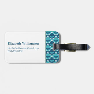 Scallop Floral Custom Colours Contact Information Luggage Tag