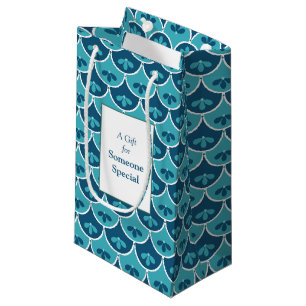 Scallop Floral Pattern Custom Colours Small Gift Bag