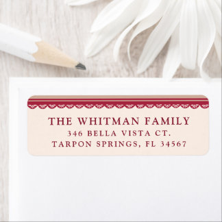 Scallop Lace Ribbon Christmas Return Address