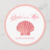Scallop Seashell Beach Wedding | pink