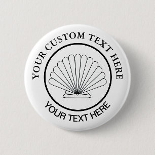 Scallop Seashell Custom Logo 6 Cm Round Badge