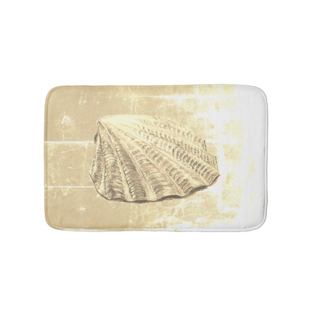 Scallop Seashell on Sand Bath Mat (Front)