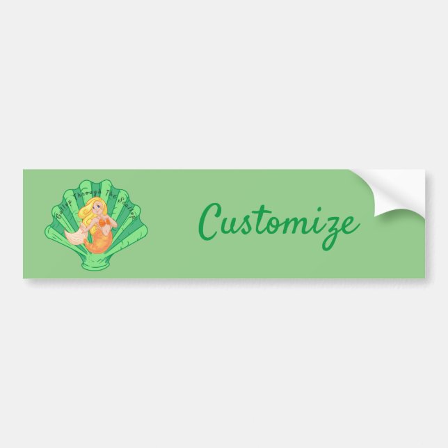 Scallop Shell Mermaid Thunder_Cove Bumper Sticker (Front)
