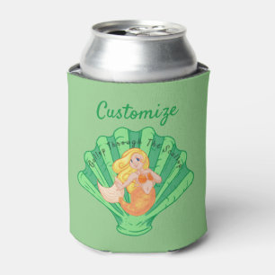 Scallop Shell Mermaid Thunder_Cove Can Cooler
