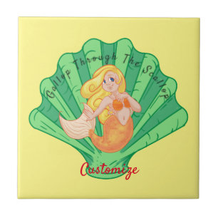 Scallop Shell Mermaid Thunder_Cove  Tile