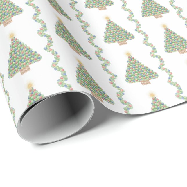 Scallop Shell Trees and Boughs Wrapping Paper (Roll Corner)