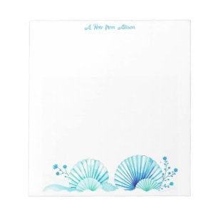 Scallop Shells and Flowers  Notepad
