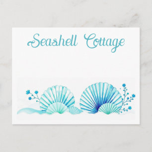 Scallop Shells and Flowers Postcard