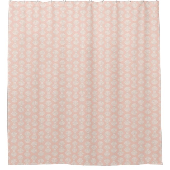 Scallop Shells Peach and Cream Shower Curtain (Front)