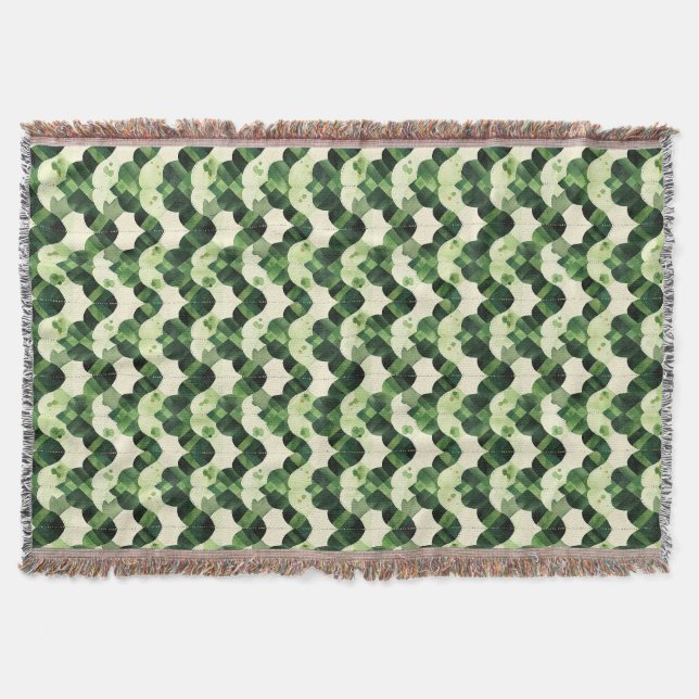 Scallop Watercolor Clover Throw Blanket (Front)