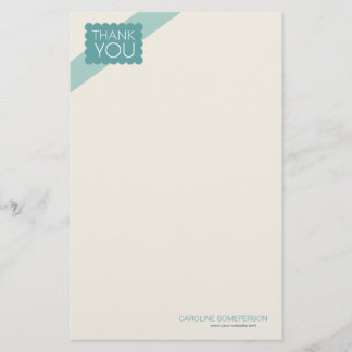 Scalloped Blue Teal | Thank You Stationery