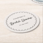 Scalloped border Bridal Shower Drinking Coasters<br><div class="desc">Designed to coordinate with our Scalloped Border Collection, this cute coaster features a classic design with a unique twist - the scalloped border is one of a kind, and will surely add a slight retro feel to this coaster. If you want to catch your guest's attention with this unique design,...</div>