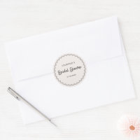 Scalloped border bridal shower label