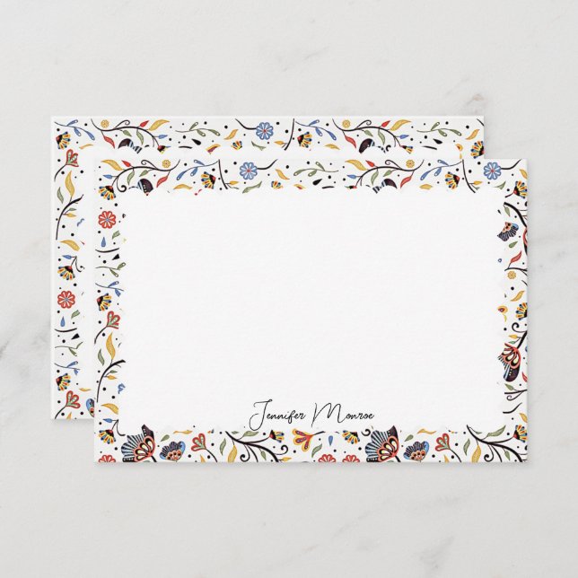 scalloped border stationery card (Front/Back)