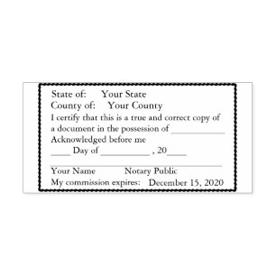 Scalloped Bordered Notary Public Copy Stamp