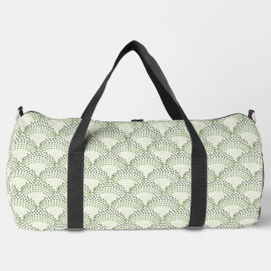 Scalloped Dots Gradient Ombre Green Pattern Duffle Bag