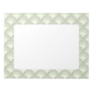Scalloped Dots Gradient Ombre Green Pattern Notepad