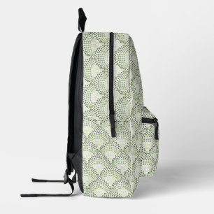 Scalloped Dots Gradient Ombre Green Pattern Printed Backpack