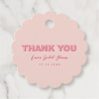 Scalloped Edge Bold Outline Thank You Favour Tags