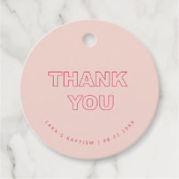 Scalloped Edge Bold Outline Thank You Favour Tags