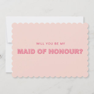 Scalloped edge outline maid of honour card